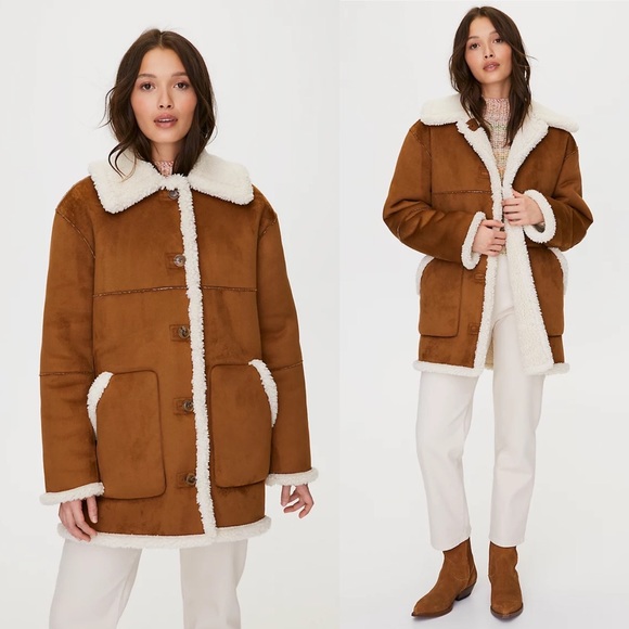 • Wilfred Free Aritzia • Ranch Jacket Faux Suede Sherpa - Picture 2 of 15